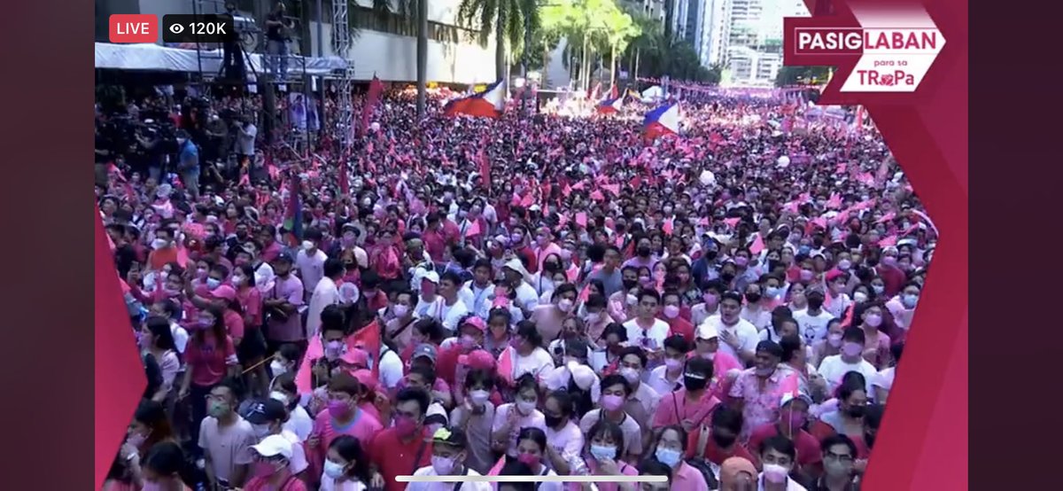 michael07291993's tweet photo. andaming sibuyas este tao 80k attendees pero ang aga pa, plus 120k viewers sa livestream .. iba ka vp leni

#PasigLaban 
#PasigisPink 
#LeniRobredo2022 
#LeniKiko2022 https://t.co/Q3SMPgA9Qi