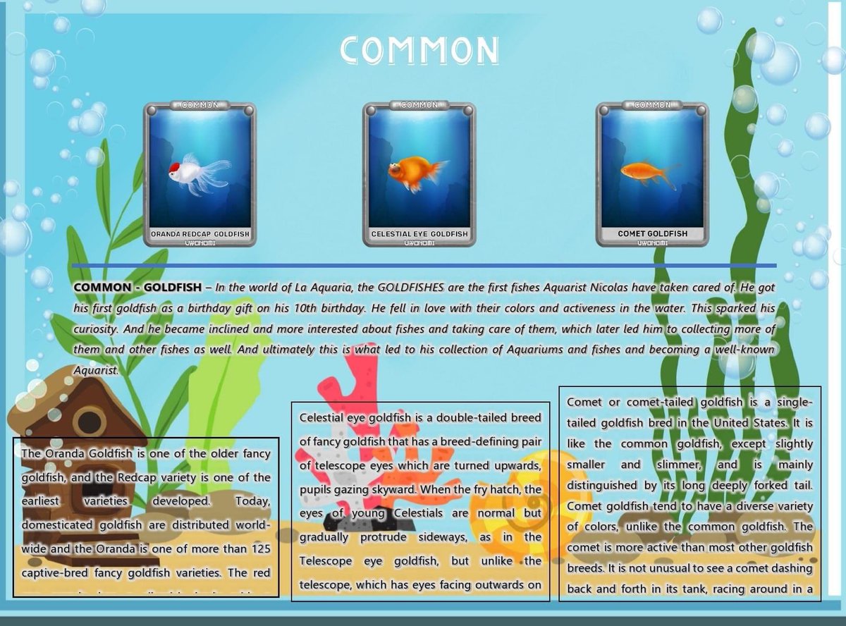 Uwonomi's tweet photo. Good day everyone!! As promised, our game is not just play to earn, it's also informative. You will learn a lot about fishes, their environment and how to take care of them. Today we want you to know more about (COMMON) GOLDFISH. https://t.co/1yblC0EnWG