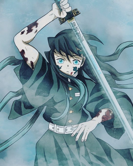 maaasa.artさんがTwitterに投稿した時透無一郎(鬼滅の刃)のイラスト。