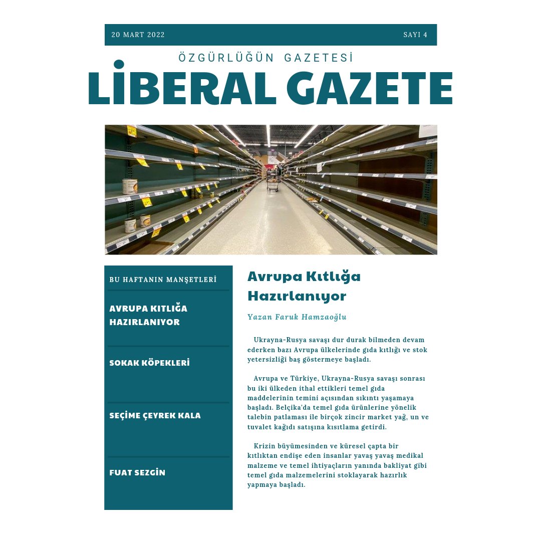 LibLiseliler's tweet photo. Liberal Gazete'nin 4. Sayısını sizlerle paylaşmaktan mutluluk duyuyoruz. Umarız ki beğenirsiniz. Dilerseniz İnternet sitemizden de okuyabilirsiniz. İyi okumalar dileriz. https://t.co/kNhJiZPq97