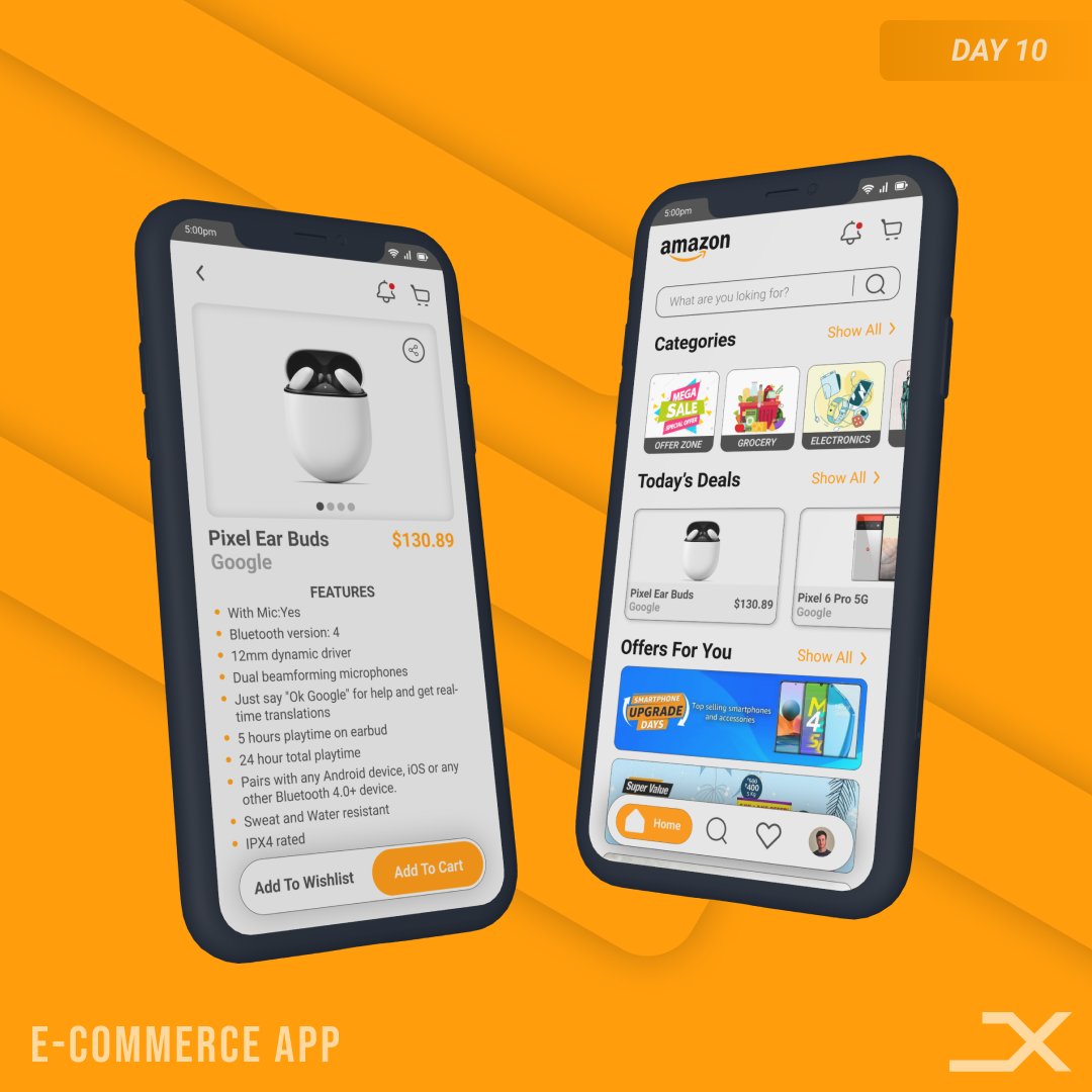 amal_joym's tweet photo. DAY 10
E-COMMERCE APP
E-commerce (electronic commerce) is the buying and selling of goods and services, or the transmitting of funds or data, over an electronic network, primarily the internet.

Come let's #create #designX #DailyUI #ecommerce   #uidesign #ux #ui #uiux #figma https://t.co/IzSktxyXlW
