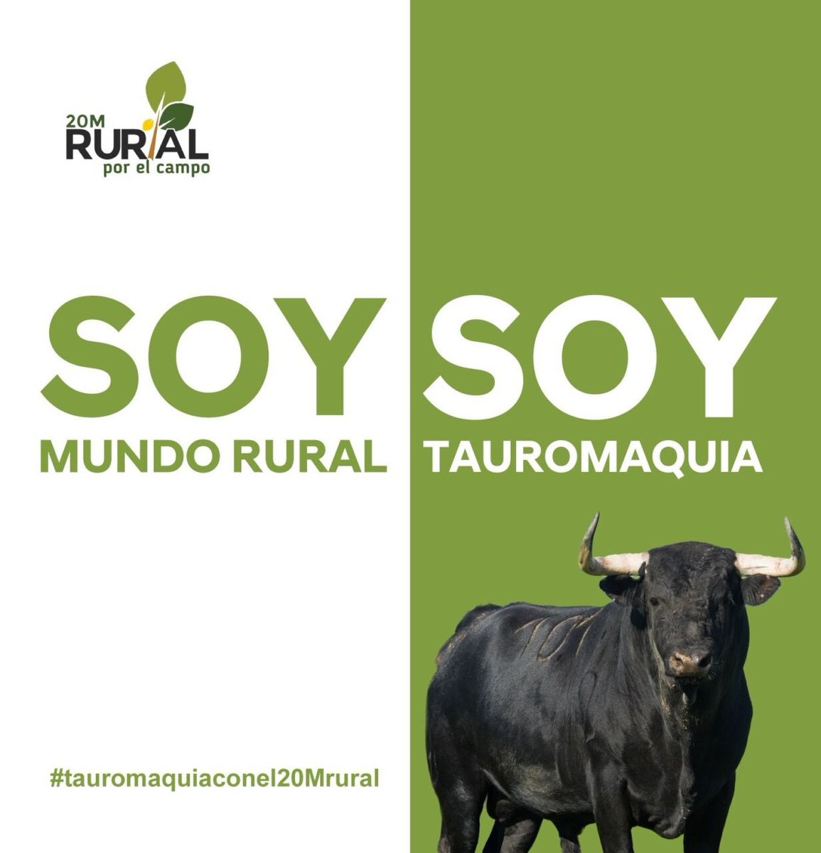 📣 #Tauromaquiaconel20MRural

🐂 El mundo del campo y el toro eleva su voz hoy en MADRID. Arranca en estos momentos una manifestación histórica para exigir un futuro para el mundo rural. 

💪 Todo nuestro apoyo‼️
#20MRural