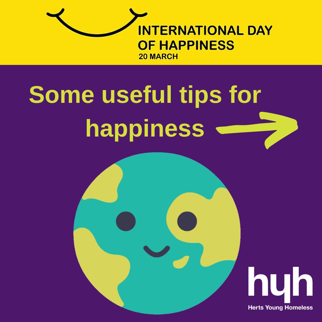 hyhnews's tweet photo. 😃It's #InternationalDayofHappiness😃

A celebration of everything that brings you #happiness
If you aren't feeling as happy as you could this might help

Some tips about leading a happier life from @NHSuk

💜We hope you have a happy day &amp; can work towards an even happier future! https://t.co/o2bWswrSGb