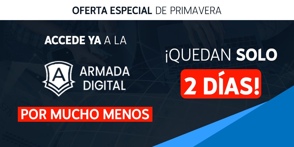 Bigseo's tweet photo. ¡Últimas horas!
La Armada Digital sigue de oferta, pero quedan menos de 2 días para que la promoción finalice.
¿Vas a desaprovechar esta oportunidad?
¡Apúntate aquí! 👇
https://t.co/2NEjZF62b4
#bigseo #armadadigital https://t.co/WAAiA7sqWC