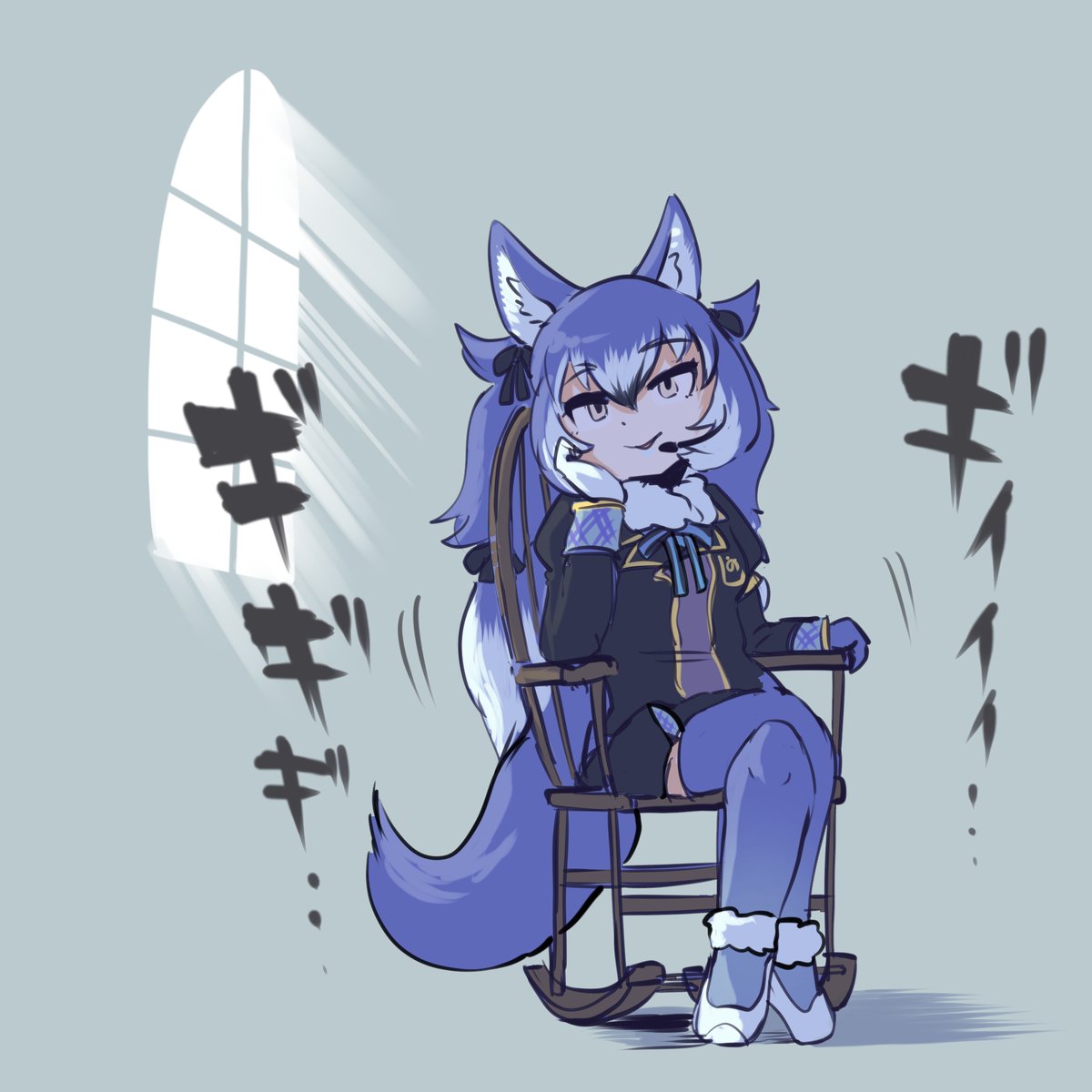 1girl animal ears solo tail wolf ears long hair wolf tail  illustration images