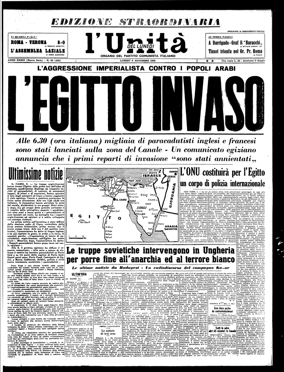 ArnaldoTesti's tweet photo. #Retrohistory. La differenza fra "intervento" e "invasione" (5 novembre 1956) https://t.co/JaolkLR3Bg
