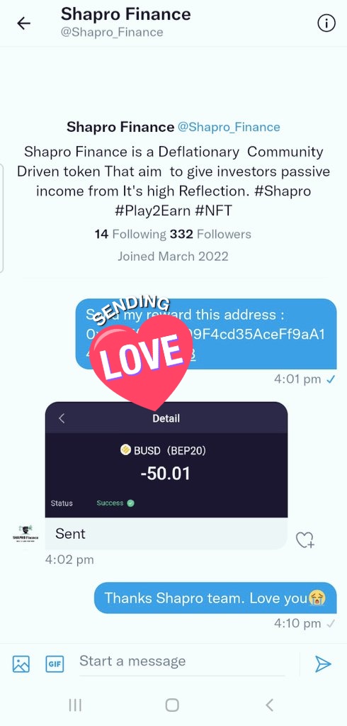 ahmedbd066's tweet photo. Love you team @Shapro_Finance. Very legit team. #Shapro to the moon💜😻 https://t.co/sShIKnezzU