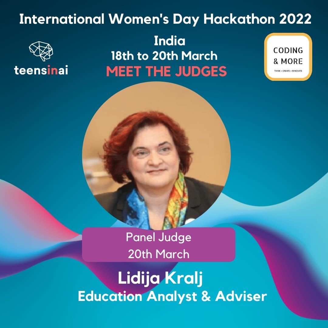LidijaKralj's tweet photo. Happy to be part of the #GirlsinAIIN2022 Hackathon in India, part of Teens in AI Global Hackathon #aieducation #mlforkids #aiforgood #AIethics with @BhuwalkaSupriya https://t.co/3v2CCWIHVA