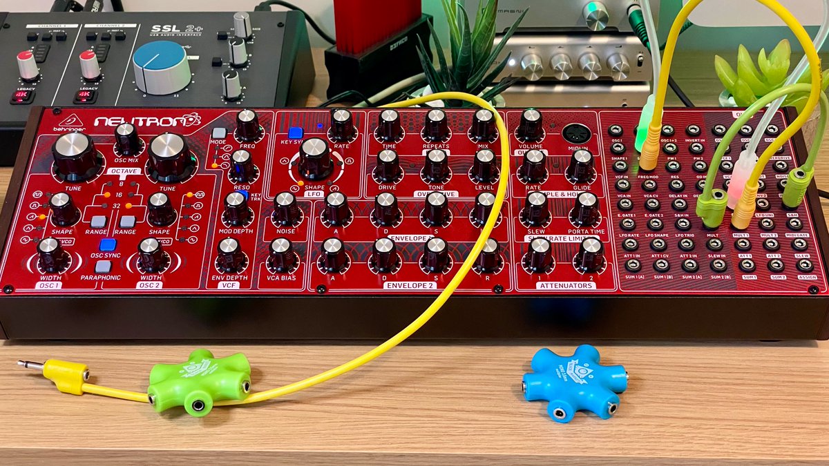 thehorsevalse's tweet photo. The @Behringer  #neutron is a great semi-modular synth with a ton of patch points!
It is a lot of fun! 😃
First Contact Patches and One Synth Challenge videos are coming up soon.

#behringer #behringerneutron #synth #semimodular #semimodularsynth  #eurorack #eurorackmodular https://t.co/OVCPJ1pAcD