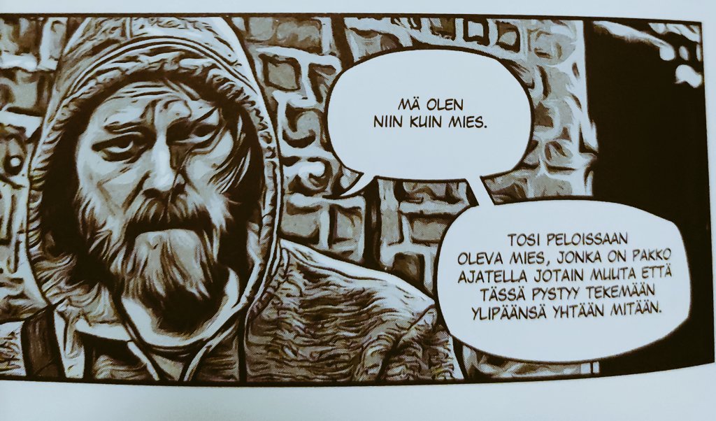 Hn_na's tweet photo. #sarjakuvat #kessry #sarjishaaste kohta 11: mysteeri.
Ihan pyöri sukat jaloissa lukiessa, kun oli niin jÀnnÀ ja mukanaan vievÀ tÀmÀ Avin Valotusaika. Fotorealismi ei ole aivan juttuni, ja tekstiÀ oli ihan hintsusti liikaa omaan makuun, mutta Jkl:n maisemat ilahduttivat kovasti. https://t.co/HGZFbCiPXW