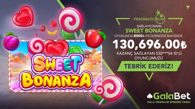iddaacibabaa's tweet photo. 🏆 #Galabet'te kazanmanızın sınırı yok🏆
⏳ #Pragmaticplay sağlayıcımızın #eğlenceli ve #kazandıran oyunu #SweetBonanza ile 130,696.00 TL kazanan 532***54* ID'li üyemizi tebrik eder tüm üyelerimize bol şanslar dileriz. ⏳
✅ #Galaclub ile ayrıcalıklarınızın #keyfini çıkarın ✅ https://t.co/zpOA0ZbEgF