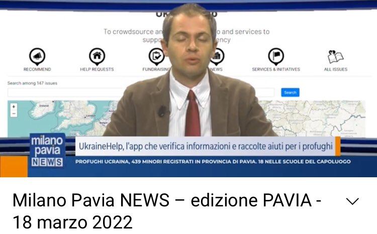 UkraineHelpIT's tweet image. Grazie @milanopaviatv per lo spazio dedicato al nostro progetto di informazione pubblica in emergenza #UkraineHelpIT 

Thks @anna_ghezzi @LucaPattarini 
📹youtu.be/vUiUZv7Qn94?t=…

#civichack
#emergencyhack
#pasocial 
#SMEM
