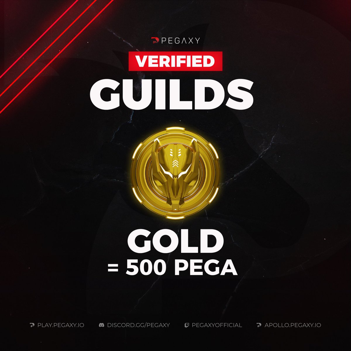 PegaxyOfficial's tweet photo. We're thrilled to announce the most recent round of Gold Verified Guilds.🥇

The Guild Verification process ensures that a guild has taken the necessary steps to verify themselves as a great resource for players, both new and experienced. Okay https://t.co/wQpxzRJjeH