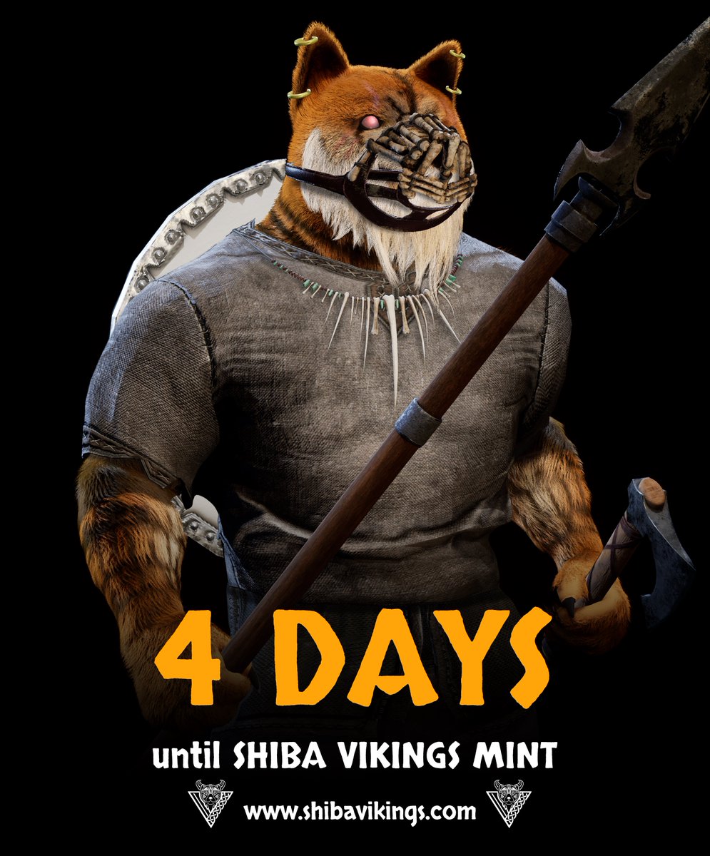 🚀 IT‘S ALMOST MINT WEEK 🚀 

Holders will receive passive income in $Shib Token 🔥 

#shibavikings #shibarmy #nft