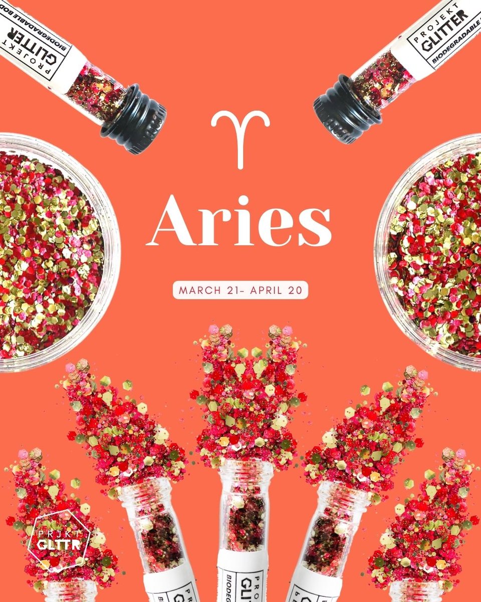ProjektGlitter's tweet photo. Presenting the fiesty #AriesGlitterMix 🐏⁠⁠

Like all our face and body glitter - this set is also #biodegradable, #ecofriendly, #crueltyfree &amp; as safe for the planet as it is for your body, face &amp; hair.

#PlantBasedGlitter #Vegan #OceanSafe #EcoFriendlyGlitter https://t.co/HecJlpk7up