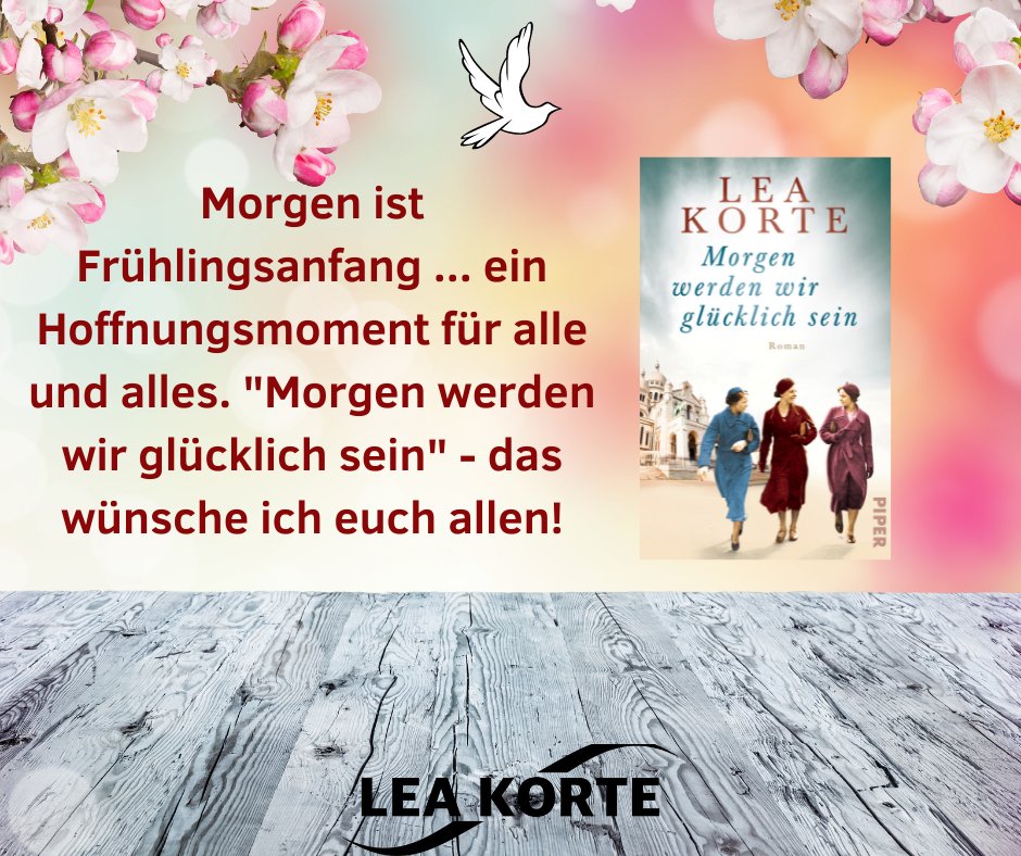 Morgen ist Frühlingsanfang ... ein Hoffnungsmoment für alle und alles. "Morgen werden wir glücklich sein" - das wünsche ich euch allen!
#glück #frieden #romane #piperdigital #piper #lesenmachtglücklich #freundinnen #liebe #freundschaft
piper.de/buecher/morgen…