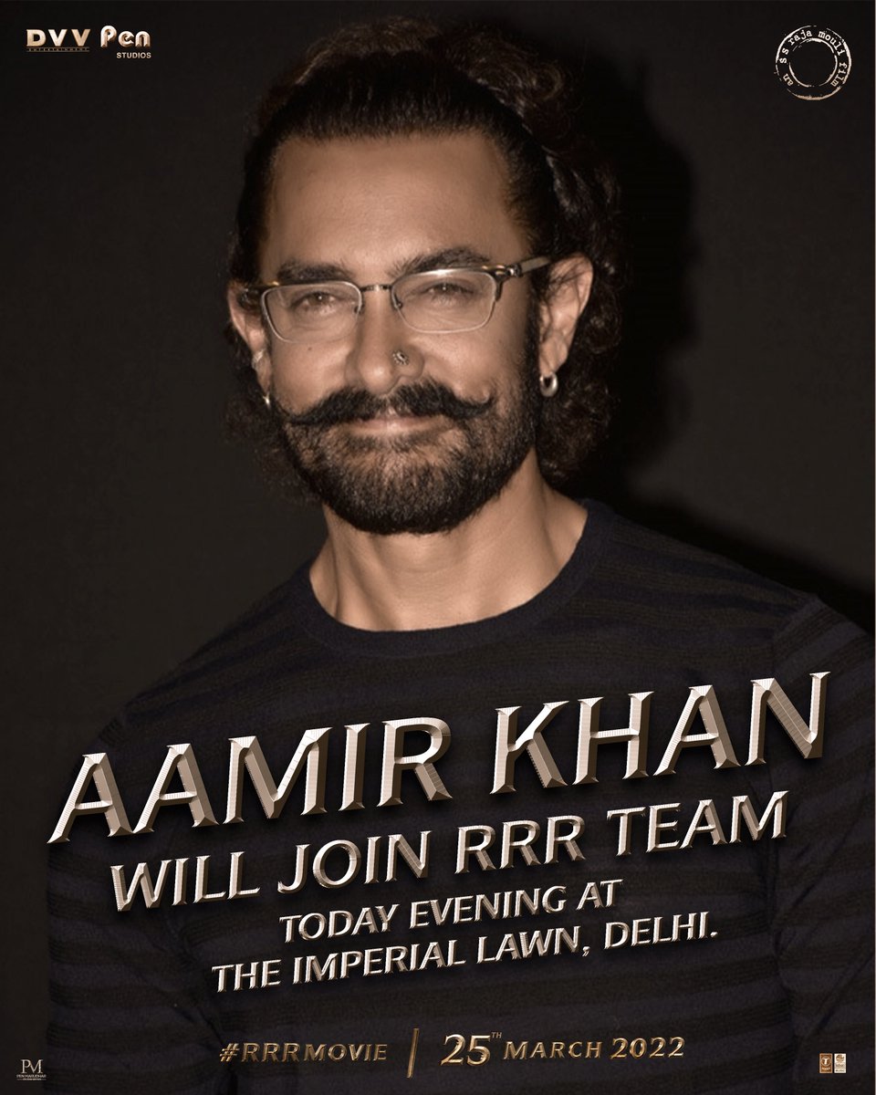 Delighted to have the one and only #AamirKhan Sir grace our event in Delhi! 🌟🙌🏻

See you all today at The Imperial New Delhi Hotel lawns, 7 PM onwards... #RRRTakeOver #RRRMovie 🔥🌊