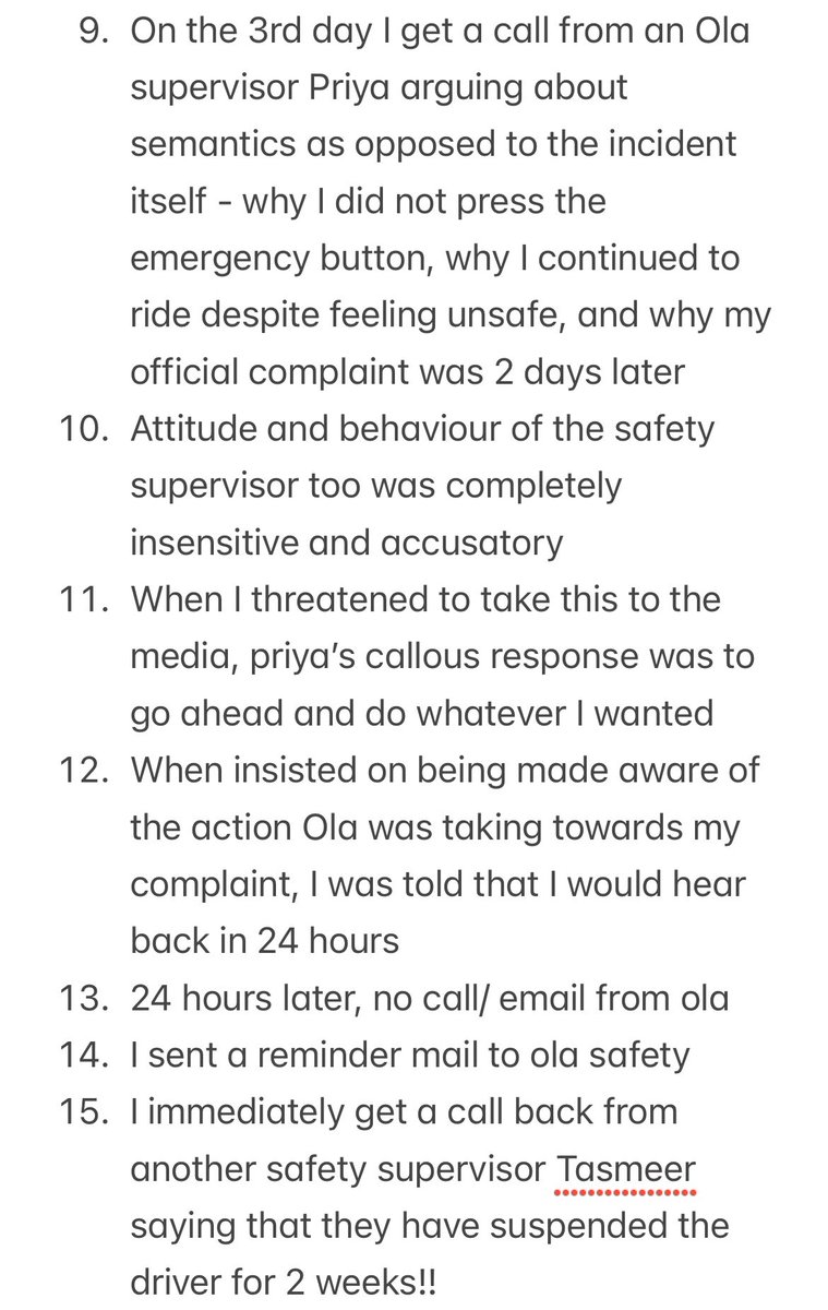 farasha_50's tweet photo. @Olacabs totally unsafe for women especially from bangalore airport. No support or action from ola team. Survived thro sheer luck. #BoycottOla @bhash @MORTHIndia @ut_MoHUA @matrixindiavc @MinistryWCD @BLRAirport @EdelweissFin https://t.co/VUhwaGS0ev
