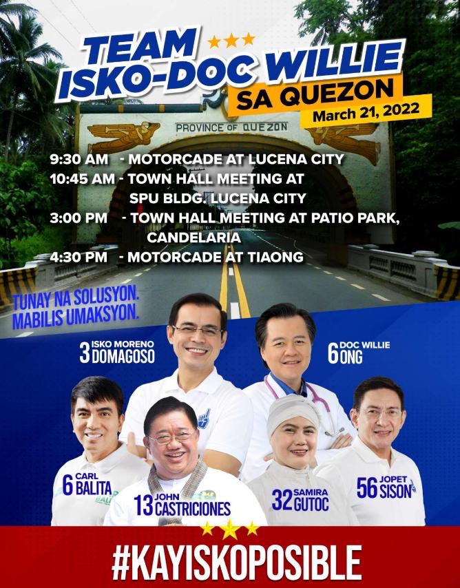 IskoMoreno's tweet photo. See you tomorrow, QUEZON! ☝🏻 https://t.co/HXUKfJdjq8