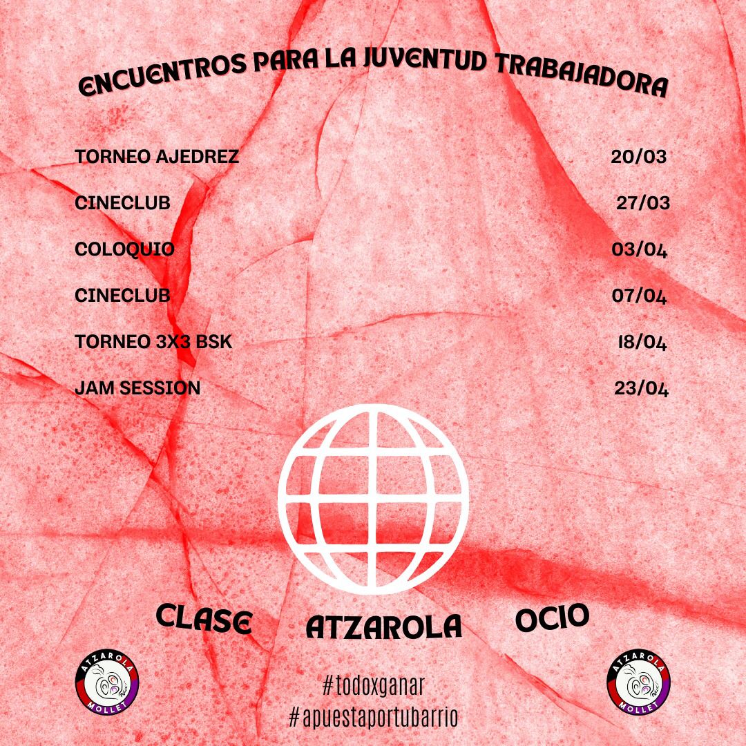 AAtzarola's tweet photo. 🔴 I TROBADA DE JOVENTUT TREBALLADORA 🔴

Des de l'Assemblea de Joves hem engegat una sèrie de trobades amb l'objectiu de generar un punt de trobada entre el jovent. Oci popular,  intercanvi d'idees i presentació del projecte polític.

♟️ AQUESTA TARDA: TORNEIG D'ESCACS ♟️ https://t.co/IKVt9aMD1N