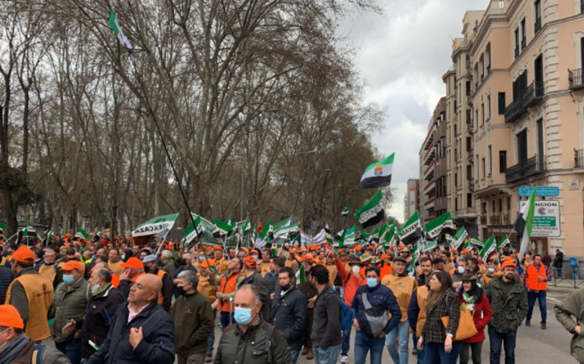 🔴El mundo rural se manifiesta en Madrid para exigir mejoras en los sectores de la agricultura, ganadería y caza. La manifestación ha comenzado a las 11:00 horas y este es el ambiente de las calles.

📸 <a href="/DineiroGomez/">Adrián Diñeiro</a>