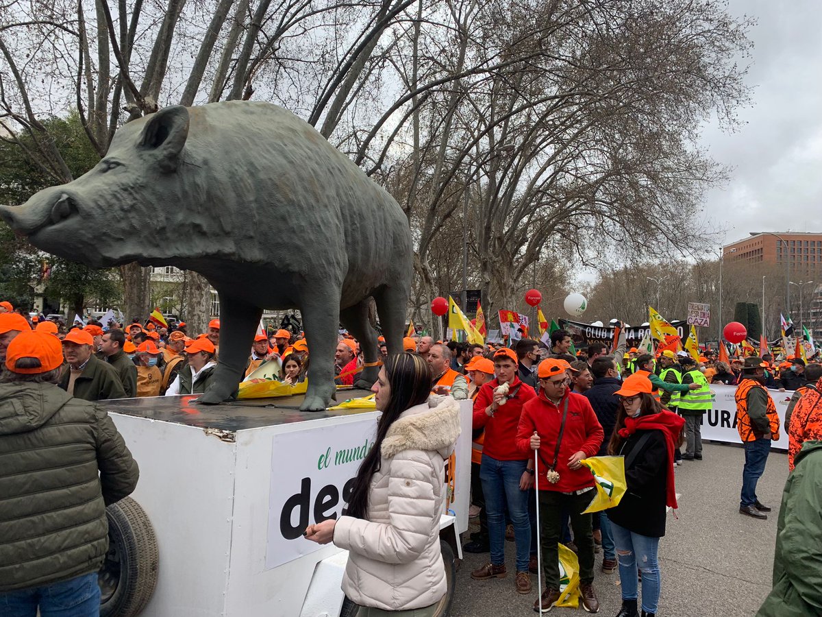 La_SER's tweet photo. 🔴El mundo rural se manifiesta en Madrid para exigir mejoras en los sectores de la agricultura, ganadería y caza. La manifestación ha comenzado a las 11:00 horas y este es el ambiente de las calles.

📸 @DineiroGomez https://t.co/yYWpz2avTf