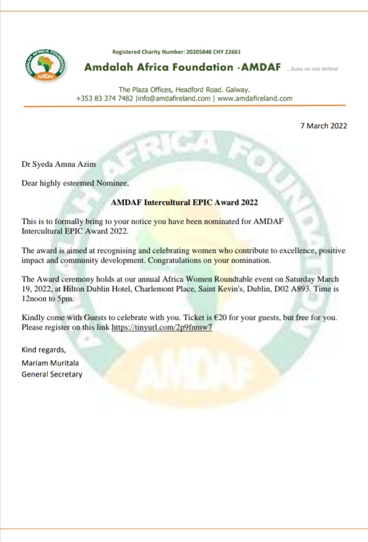 No2Discriminatn's tweet photo. I'm extremely honoured to receive this award by #AMDAF.Thankyou for recognizing &appreciating my work. We must encourgae women to come forward to bring a positive change within the society. Beautiful message was shared at the event "Rise by lifting others". https://t.co/MPGxpYWgYO