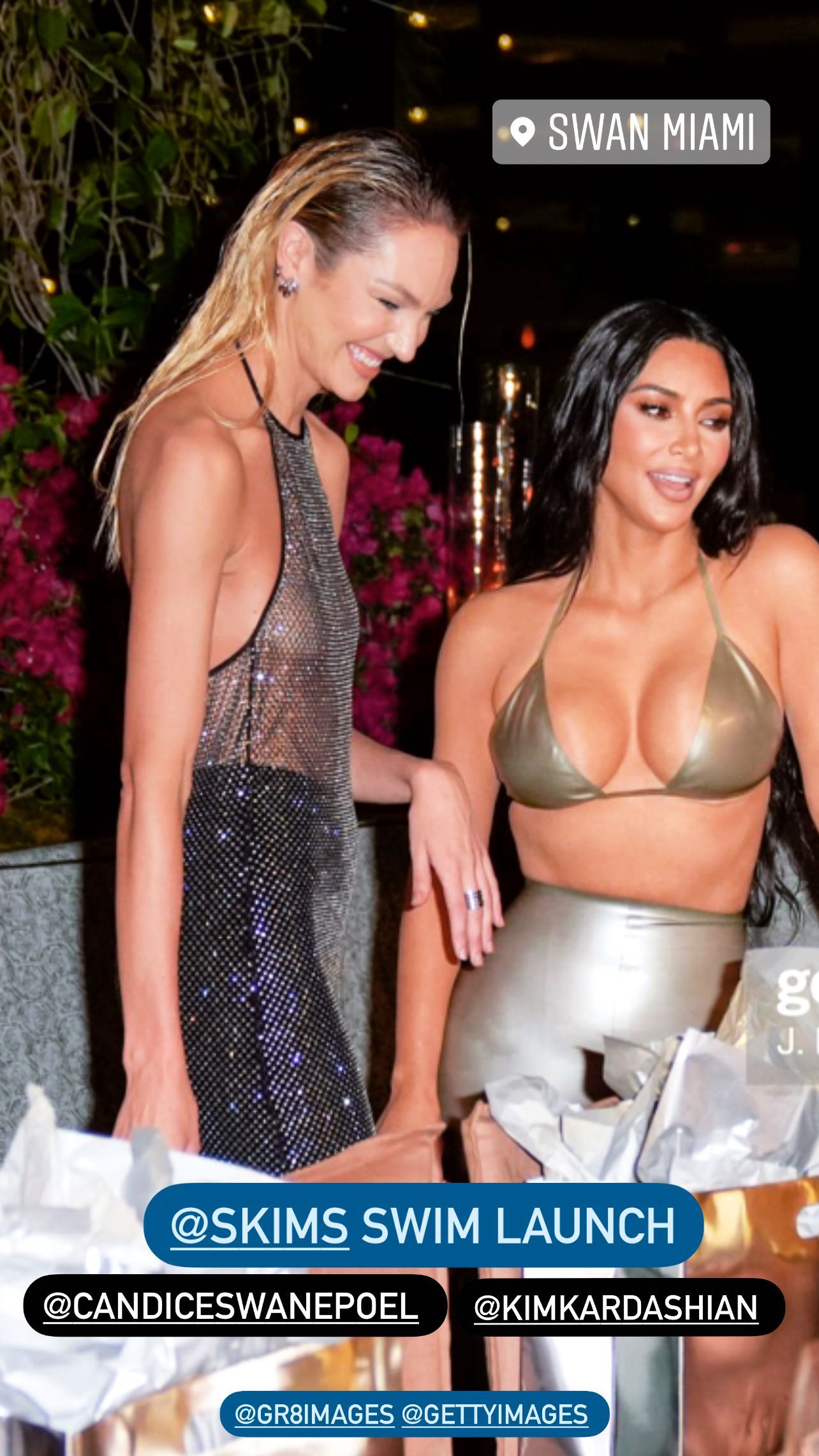 DivineCandice.Com on X: Candice Swanepoel and Kim Kardashian at the SKIMS  swim launch party in Swan Miami.  / X