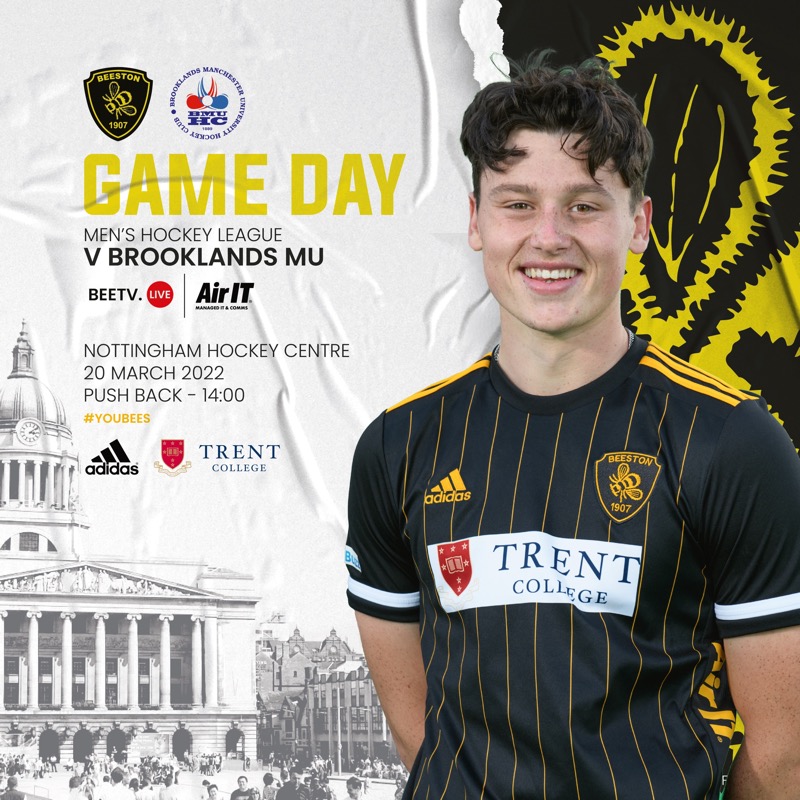 OfficialBeeHC's tweet photo. TODAY'S MATCH

Beeston vs @BrooklandsHC at home. (@EnglandHockey Men's Premier Division)

⏰ 2pm
🌍 Beeston Hockey Club
🎥 Or watch online on Bee TV

#YOUBEES #BEEBRO