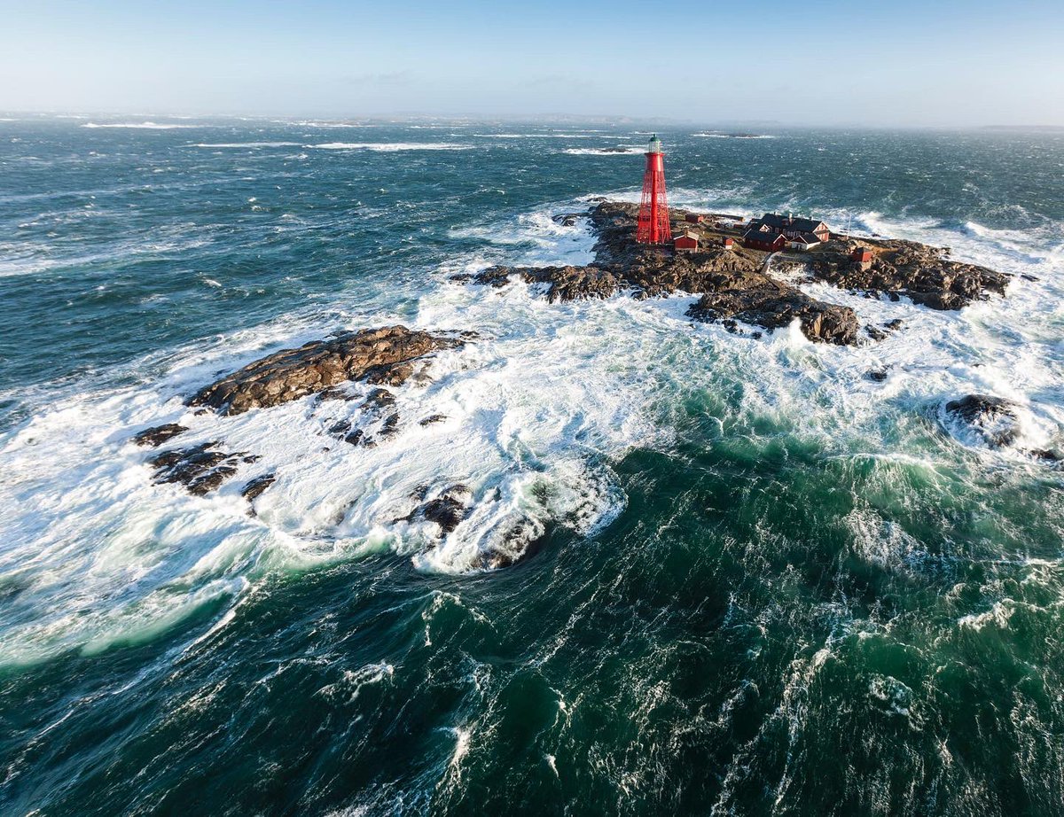 Pater Noster, 8km off Sweden’s West coast. A restored 154-year-old lighthouse now open to “hotel” guests. #Sweden #Hotel