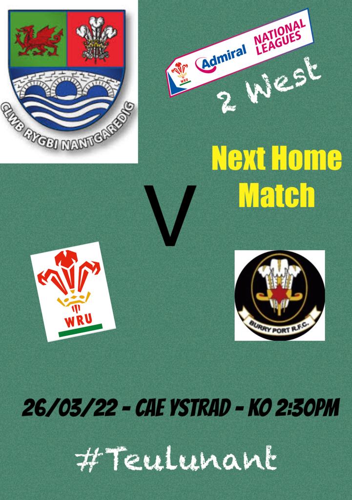 Final HOME league match of the season next Saturday. Promises to be a cracker against <a href="/bprfctheblacks/">Burry Port RFC</a>. There will be a family 👕 presentation, U10s curtain raiser, followed by 1st v 2nd.We want to fill the pitch with supporters to celebrate 🏉. 

RT this special event