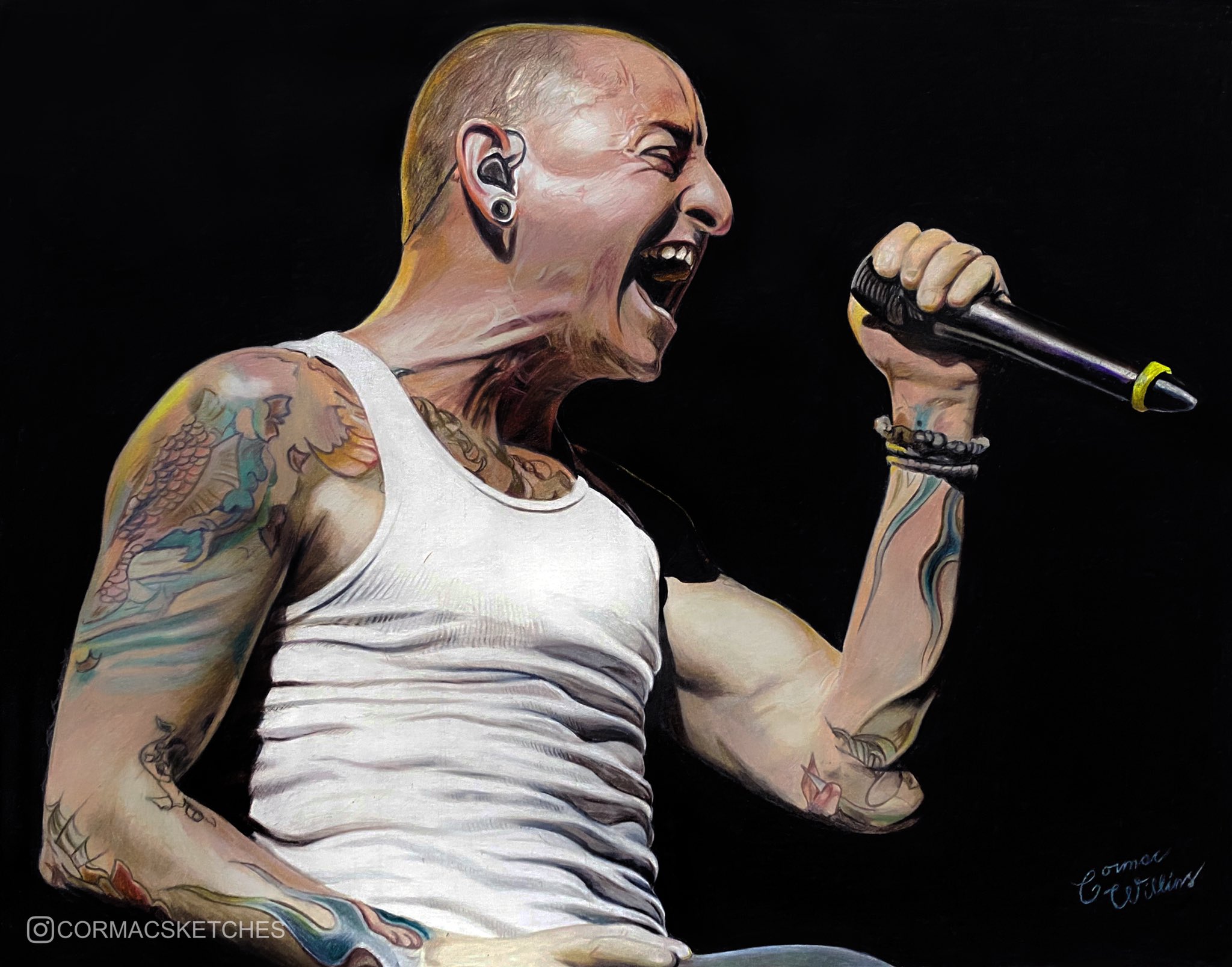 Happy birthday to the late Chester Bennington still one of my favorite drawings I ve done. 