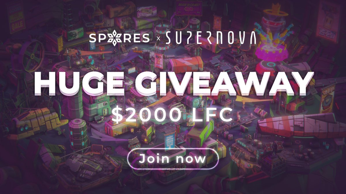 🚨SPORES X @SupernovaVerse HUGE #GIVEAWAY

⏰Time: 20 March - 22 March 2022
💸Total reward: $2000 in $LFC/ $50 per person
💢Total winner: 40

❓ How to get prizes? 

👉🏻 COMPLETE SIMPLE TASKS: gleam.io/Ed94f/spores-s…

#airdrop