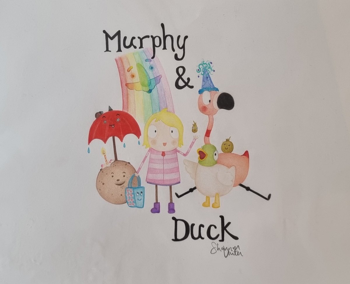 the_shawson's tweet photo. Our super talented friend made us "Murphy and Duck" pic for our daughters @Sarah_and_Duck themed 2nd birthday party! https://t.co/hCiZusqiC8