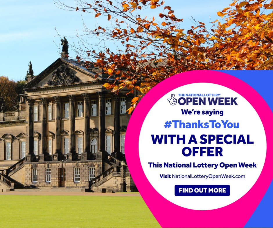 We’re taking part in the #NationalLotteryOpenWeek to say a huge thanks to National Lottery players for their support!

Between 19th-27th March, we’ll be offering 50% off House & Gardens entry to visitors who show a National Lottery ticket upon entry 🎫