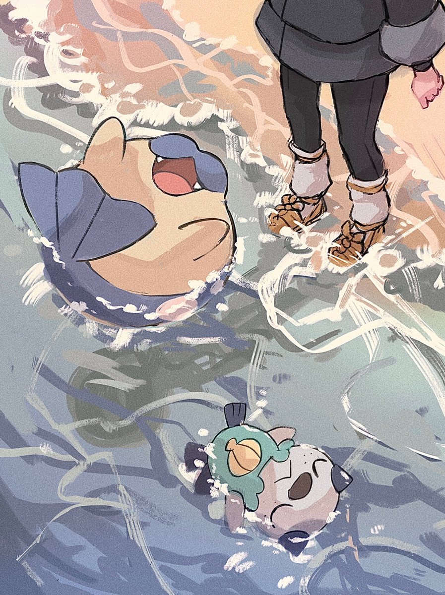 ショウ(ポケモン) ,ミジュマル 「🌊🦦🦭 」|あんかけダリのイラスト