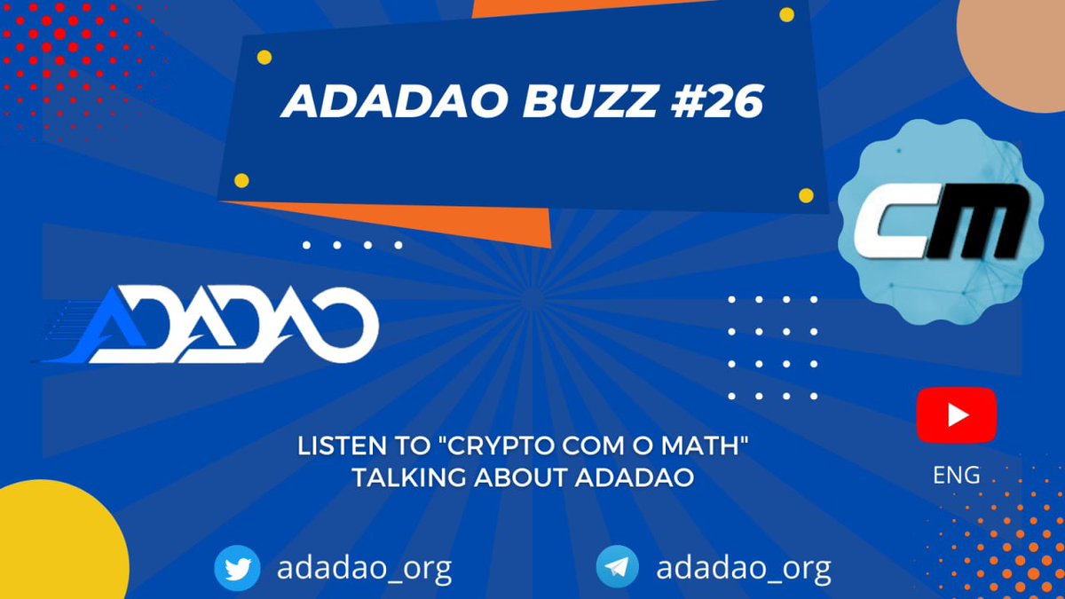 adadao_org's tweet photo. ADADAO BUZZ #26 📢

Listen to CRYPTO COM O MATH talking about ADADAO. 🗣

https://t.co/jN9GShWPnf

#adadao #cardano #crypto https://t.co/9GVN3CUGpV