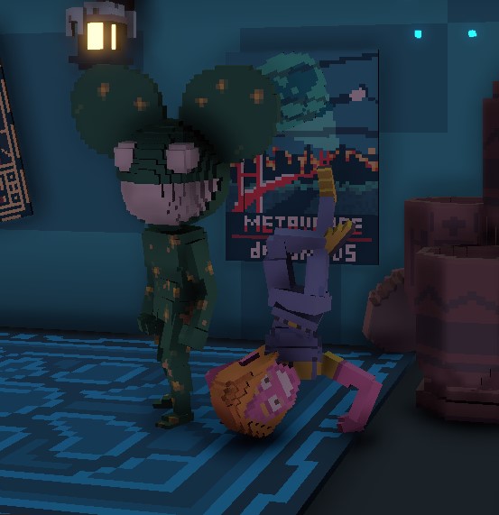 forxgrape's tweet photo. @TheSandboxGame @deadmau5 #SandboxAlphaS2Contest #SandboxAlphaS2 - bet even deadmau5 is surprised with my move 🤣 https://t.co/mhKpfGzFAz