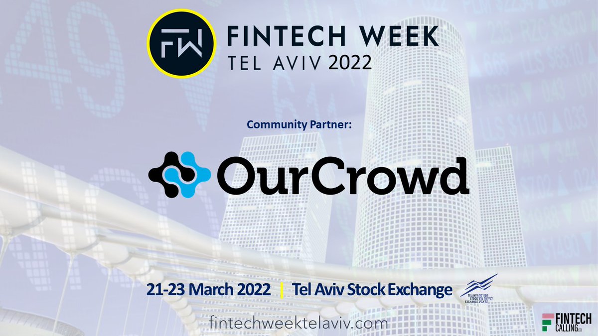 See you this week IN PERSON at <a href="/tlvfw/">Fintech Week Tel Aviv</a>. Come hear <a href="/jonmedved/">Jon Medved</a>, OurCrowd CEO and <a href="/SabahALBINALI/">Sabah al-Binali</a>, Executive Chairman of OurCrowd Arabia.  #fintech #israelfintechweek