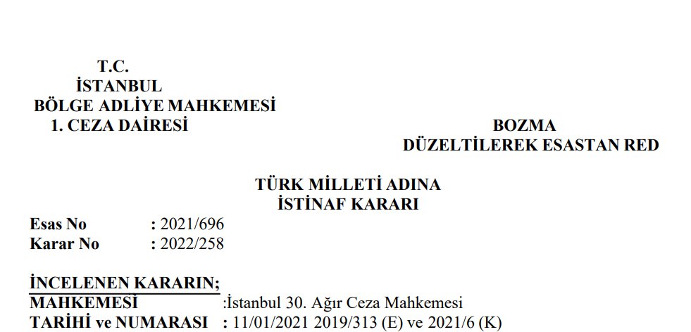 KotilRasin's tweet photo. 11.01.2021 tarihinde 30. Ağır Ceza Mahkemesinin vermiş olduğu 10 binlerce yıllık ceza kararlarını
15.03.2022 tarihinde İstanbul Bölge Adliye Mahkemesi 1. Ceza Dairesi ESASTAN BOZDU. https://t.co/wsoDqX9p2Z
