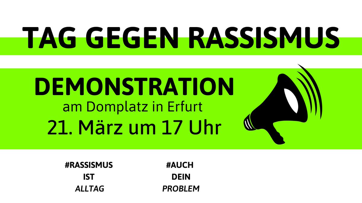 AntifaErfurt's tweet photo. Ein Grund mehr morgen, zum Tag gegen Rassismus, auf die Straße zu gehen und diesen rassistischen Zustand zu benennen, Solidarität mit den Betroffenen zu zeigen! Morgen 17 Uhr auf dem Domplatz!
#RassismusistAlltag #AuchDeinProblem https://t.co/WTgzoT4CGF