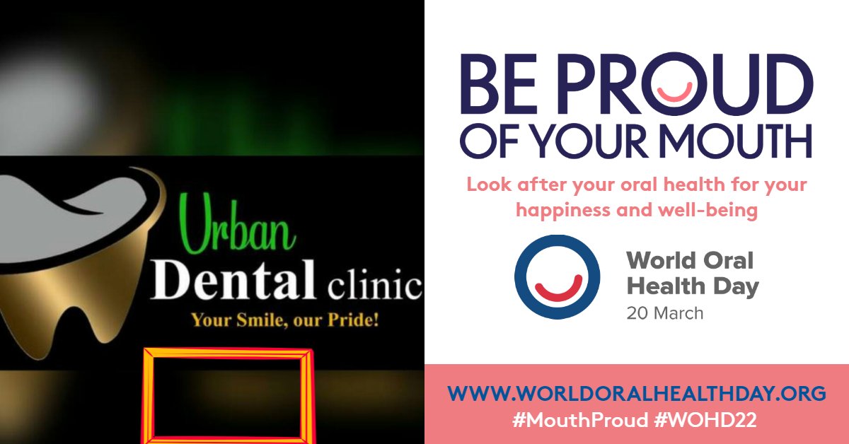 Happy WORLD ORAL HEALTH DAY 2022.
its never too late for a checkup on oral your Oral health.
Visit your dentist today!! #WOHD22 #MouthProud