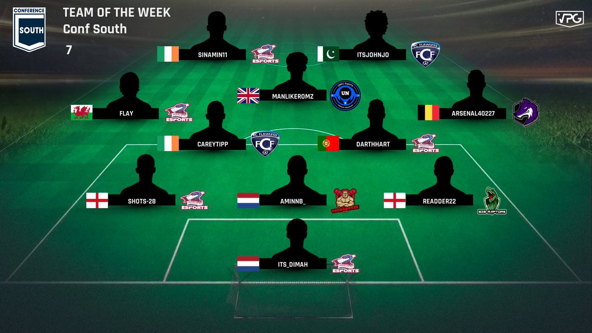 🏆 <a href="/VPGEurope/">Virtual Pro Gaming | Europe</a> - Conference South
🗓 Week 7

🥇<a href="/FCFlawlessVPG/">Rogue Flawless</a> 
🥈<a href="/Ravage_eS/">Ravage eSport</a> 
🥉<a href="/Vicious_Fifa/">ViciousFifa</a> 

🙌🏽 Congrats on making this weeks TOTW

#FIFA22 #ProClubs