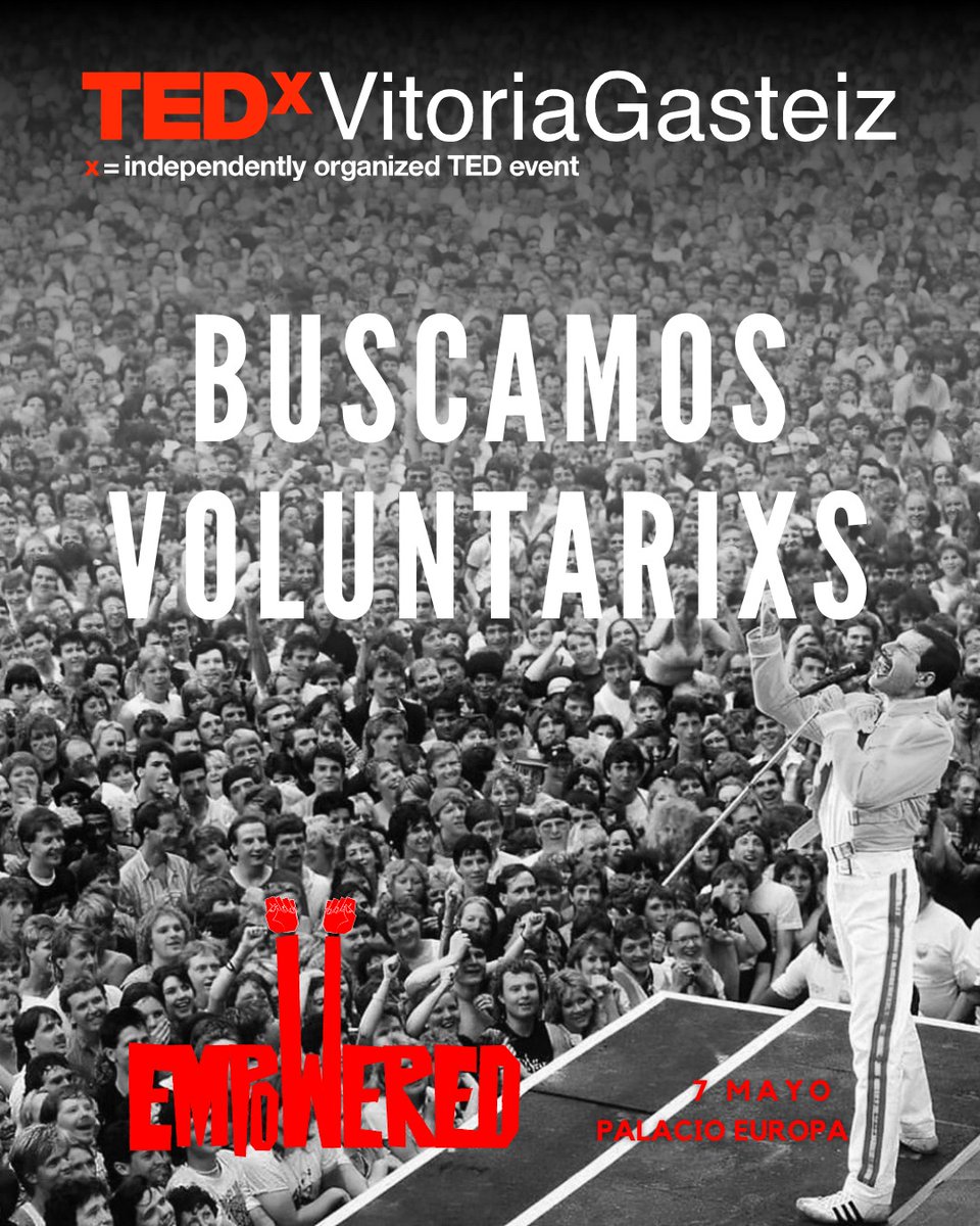 ¿Quieres ser voluntari@? ¡Te estamos buscando! 

Participa en nuestro próximo evento, vive la emoción desde dentro y forma parte de nuestra comunidad 👉 forms.gle/5SzWFa9vcbBJXH…

Haremos del 7 de mayo un día poderos🔴❗

#TEDx #TEDxVG #Empowered #Voluntarios #VitoriaGasteiz