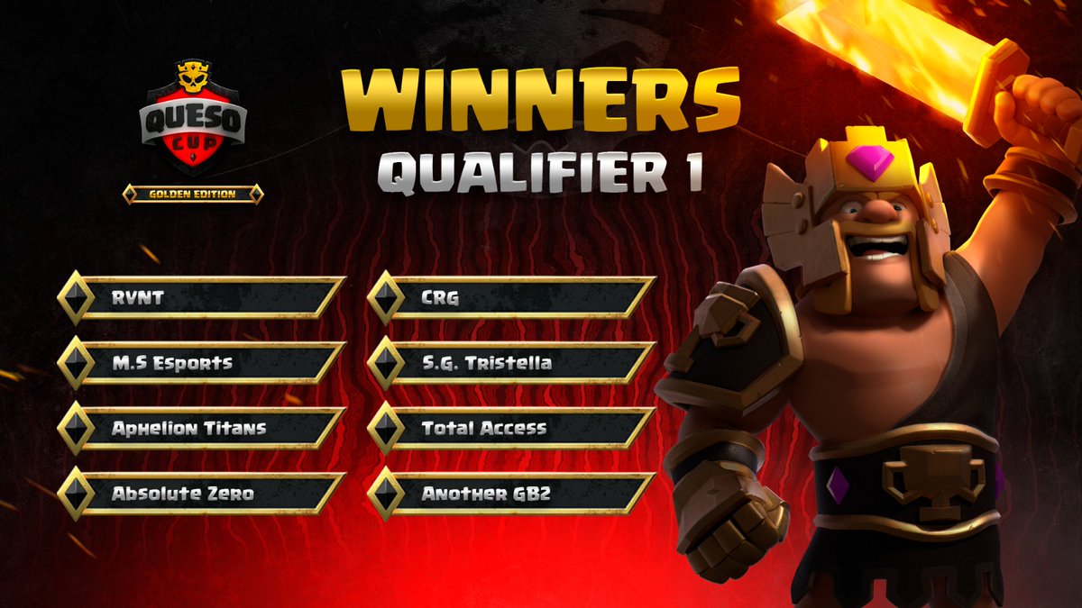 These are the 8 winner teams of the Open Qualifier 1. Congratulations!

See you again next weekend for Open Qualifier 2 ✌️