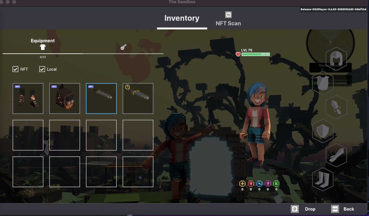 Monkey_6789's tweet photo. @TheSandboxGame I just participated in the daily #SandboxAlphaS2Contest for a chance to earn up to 1,000 $SAND! Starting March 19 - Gather the equipment. Check out my screenshot below!
👇 #SandboxAlphaS2 https://t.co/klJb9rUKgY