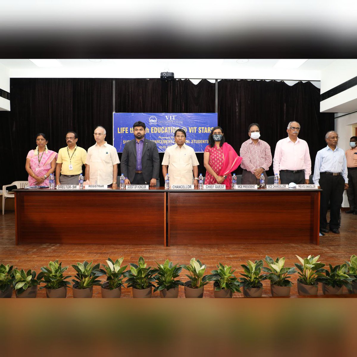 VIT_univ's tweet photo. The event #LIFEthroughEDUCATION" for #VITVellore #STARSStudents was held on March 19, 2022.
Chief Guest - Mrs. P. Harishankari, Deputy Superintendent of Police (DSP - SJHR), Vellore
Guest of Honour: Mr. Gautam Premkumar, Campus Recruitment Lead, Infosys https://t.co/tQYlUZEAWf
