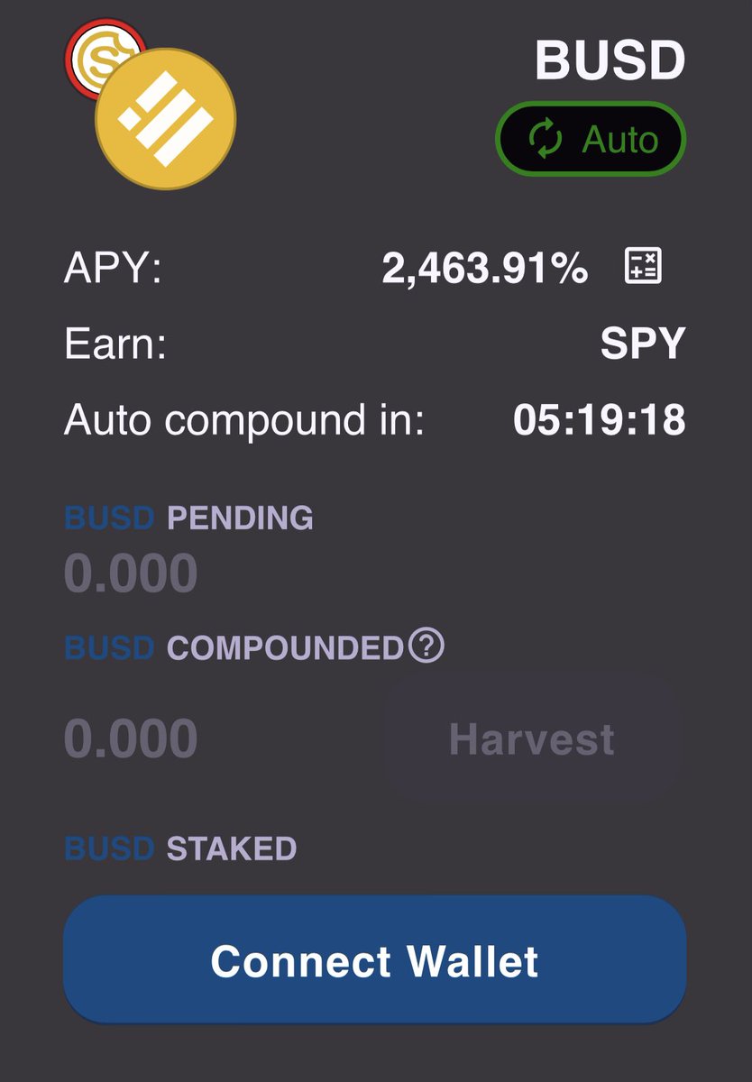 CukongCrypto_'s tweet photo. $SPY Auto-compound is a good way to start ;)

#SmartyPayToken #YieldFarming #BNB #BNBChain https://t.co/tumvlYKC2o