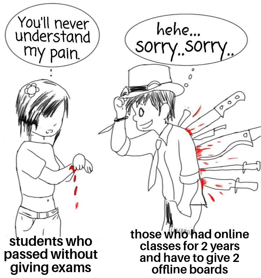 _sangpuchangsan's tweet image. I&apos;m now slowly regretting why I had registered on this fucking CBSE Board...💔

Only CBSE Students can relate :

#CBSE #cbseterm1 #cbseclass12 #cbseforstudents #cbseterm1result