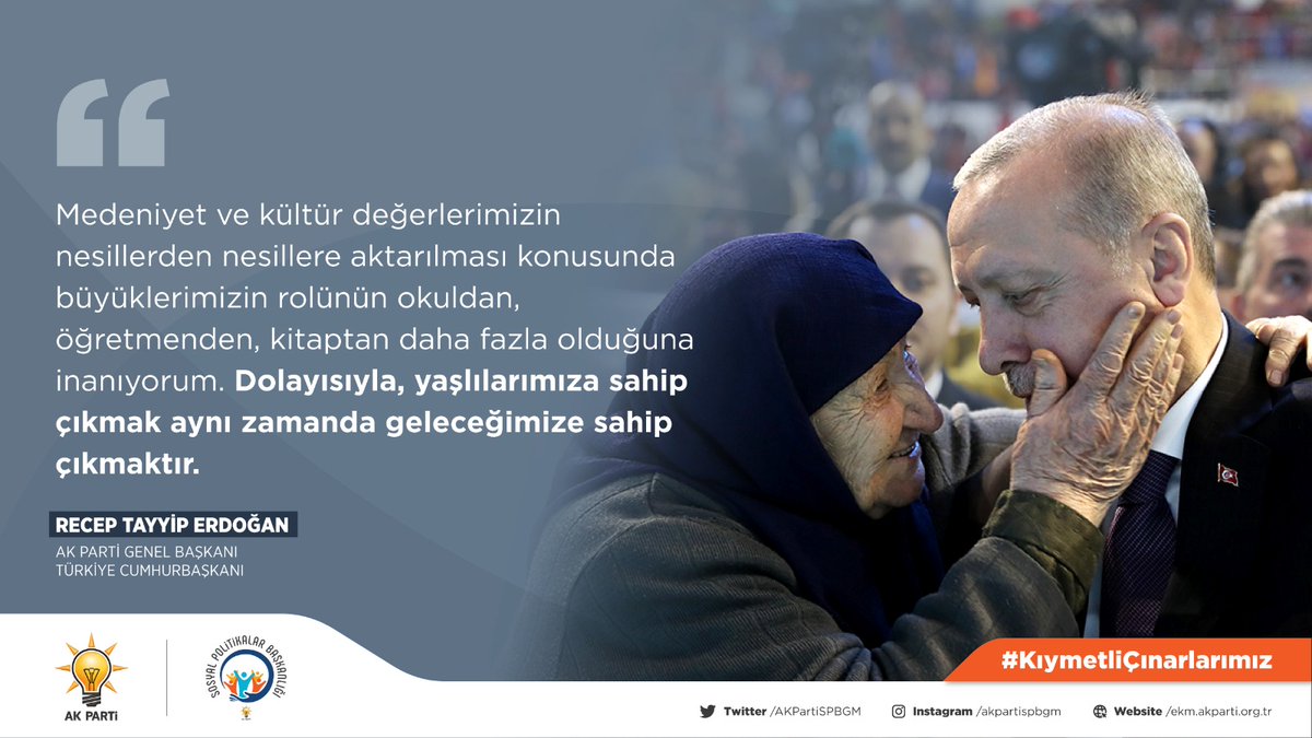 av_hasanteke27's tweet photo. Varlıklarından mutluluk duyduğumuz kıymetli büyüklerimize yönelik hayata geçirdiğimiz çalışmaları Genel Başkanımız, Cumhurbaşkanımız Sayın @RTErdogan'ın liderliğinde kararlılıkla  uygulamaya, ilerletmeye devam edeceğiz. 

#KıymetliÇınarlarımız https://t.co/Vf7XezTrqU